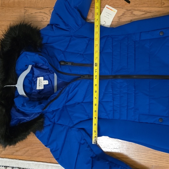 A.N.A BRAND WOMEN'S BOLD BLUE FAUX FUR HOODED WINTER COAT SIZE SMALL - Picture 12 of 16